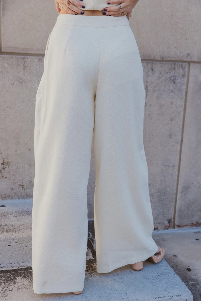 Grace Ivory Wide Leg Pants - Image 8