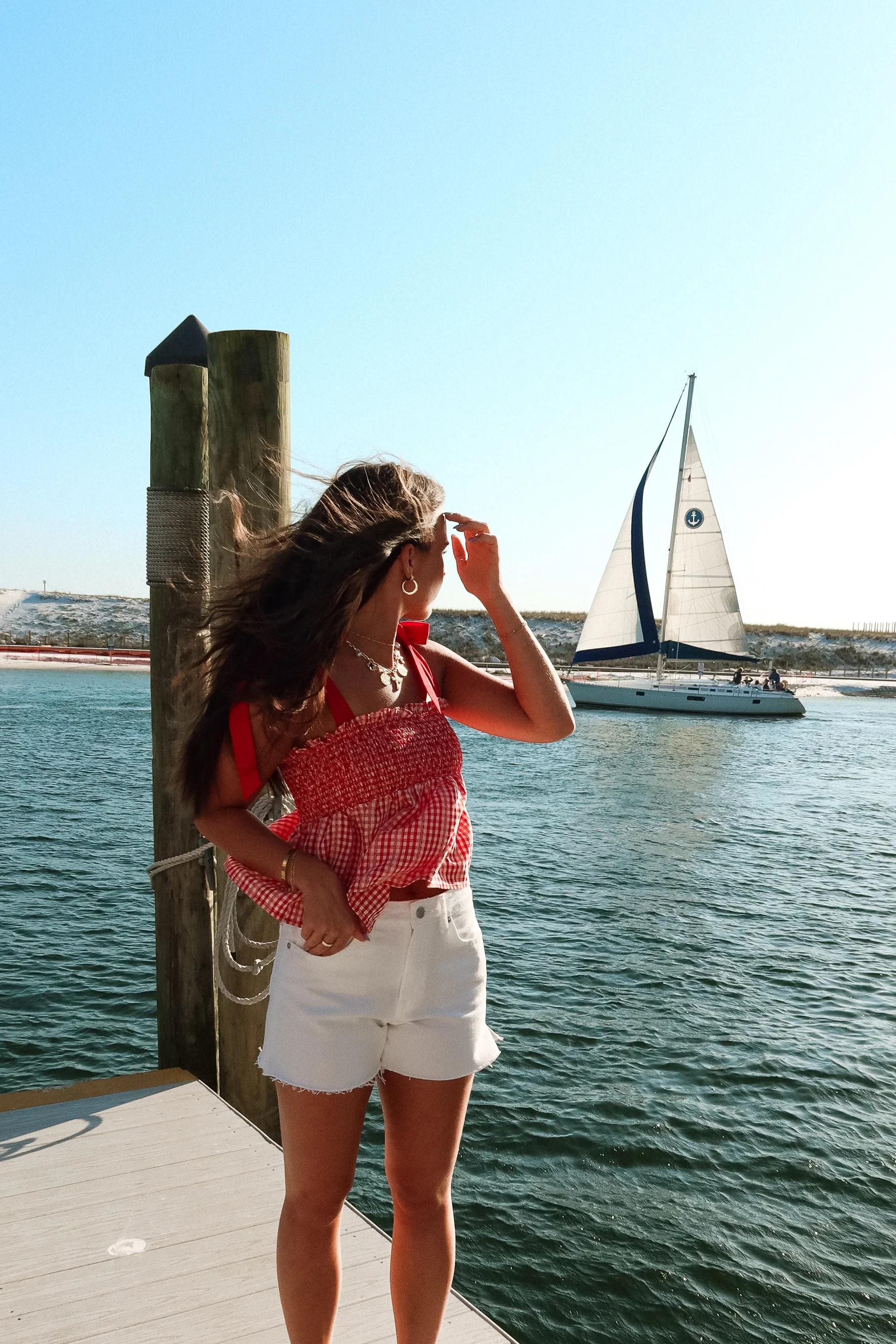 Gretchen Red & White Gingham Tank Top - Image 8