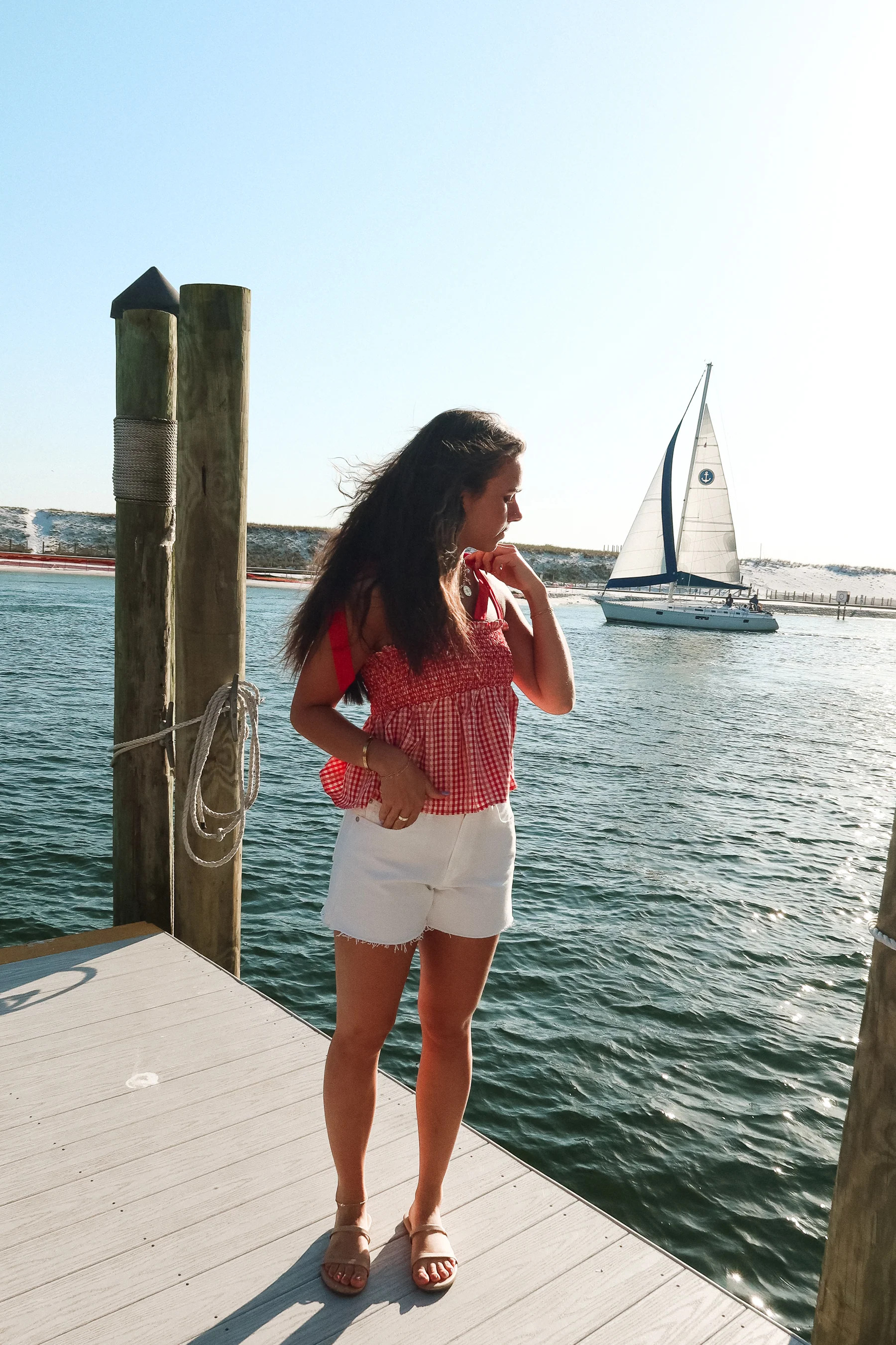 Gretchen Red & White Gingham Tank Top - Image 9