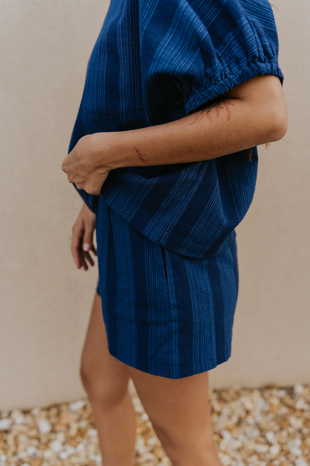 Julissa Navy Stripe Shorts - Image 3