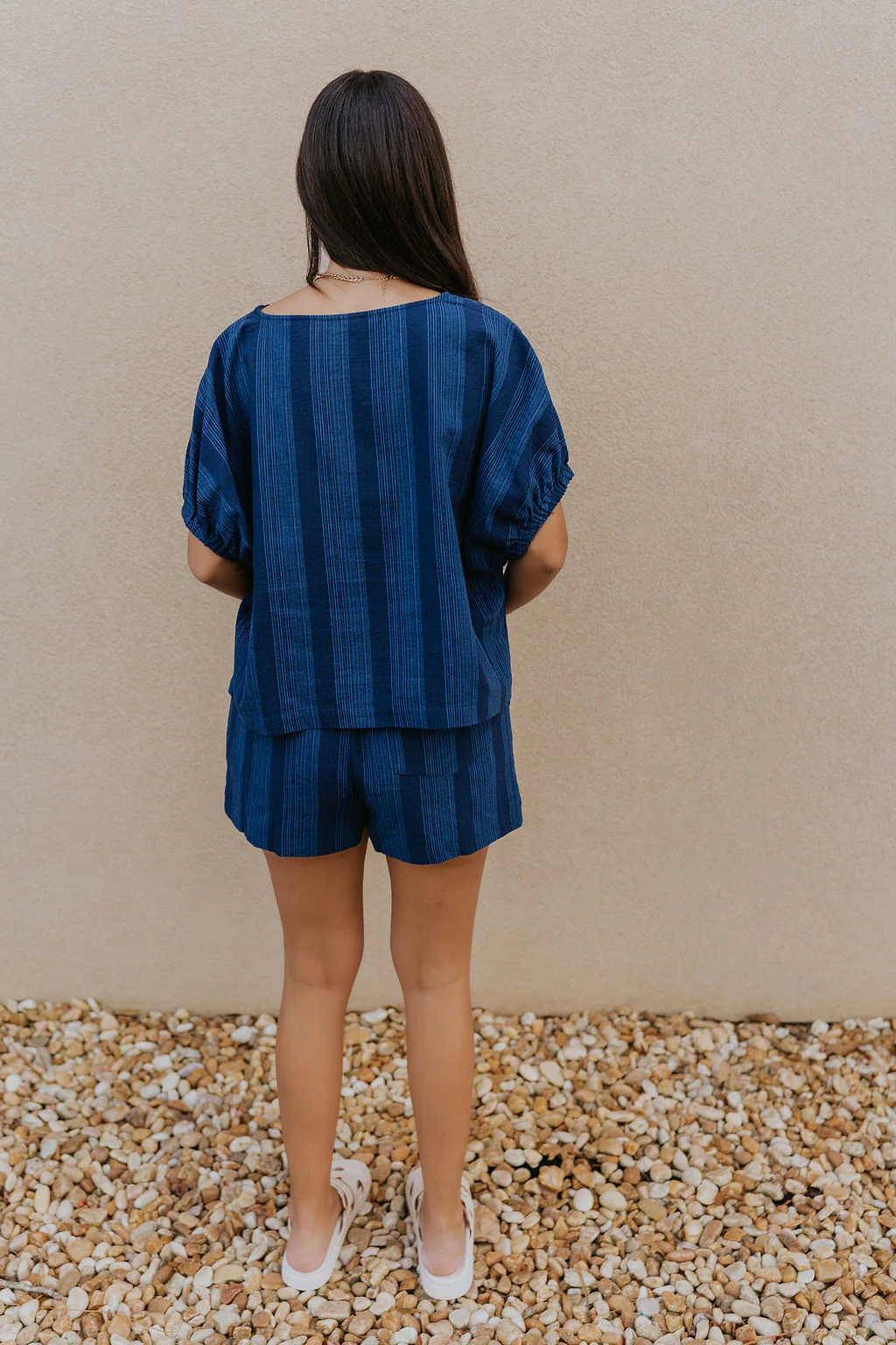 Julissa Navy Stripe Short Sleeve Top - Image 8