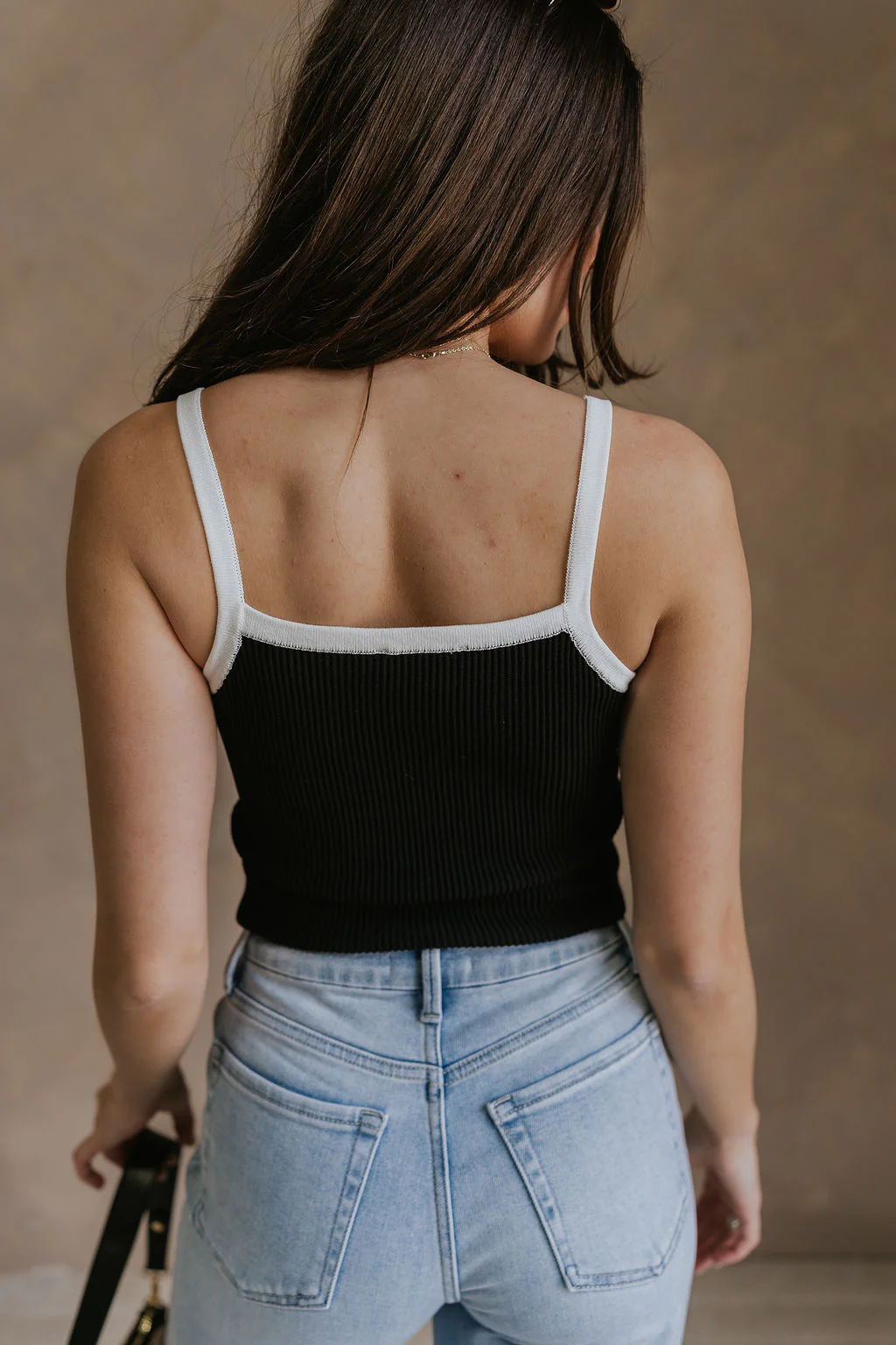 Veronica Black & White Ribbed Tank - Image 11