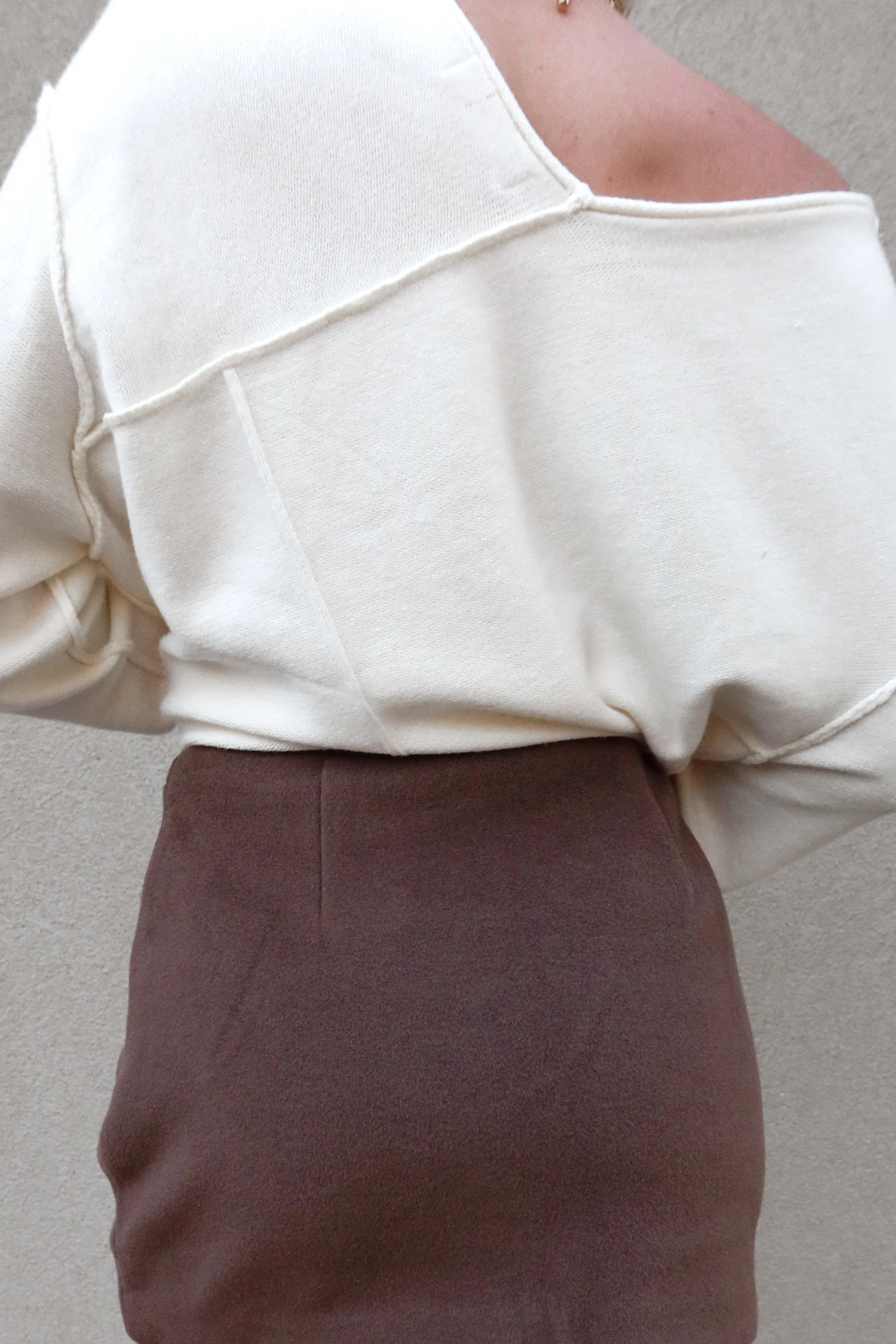 Haddie Cream Exposed Seam Sweater - Image 5