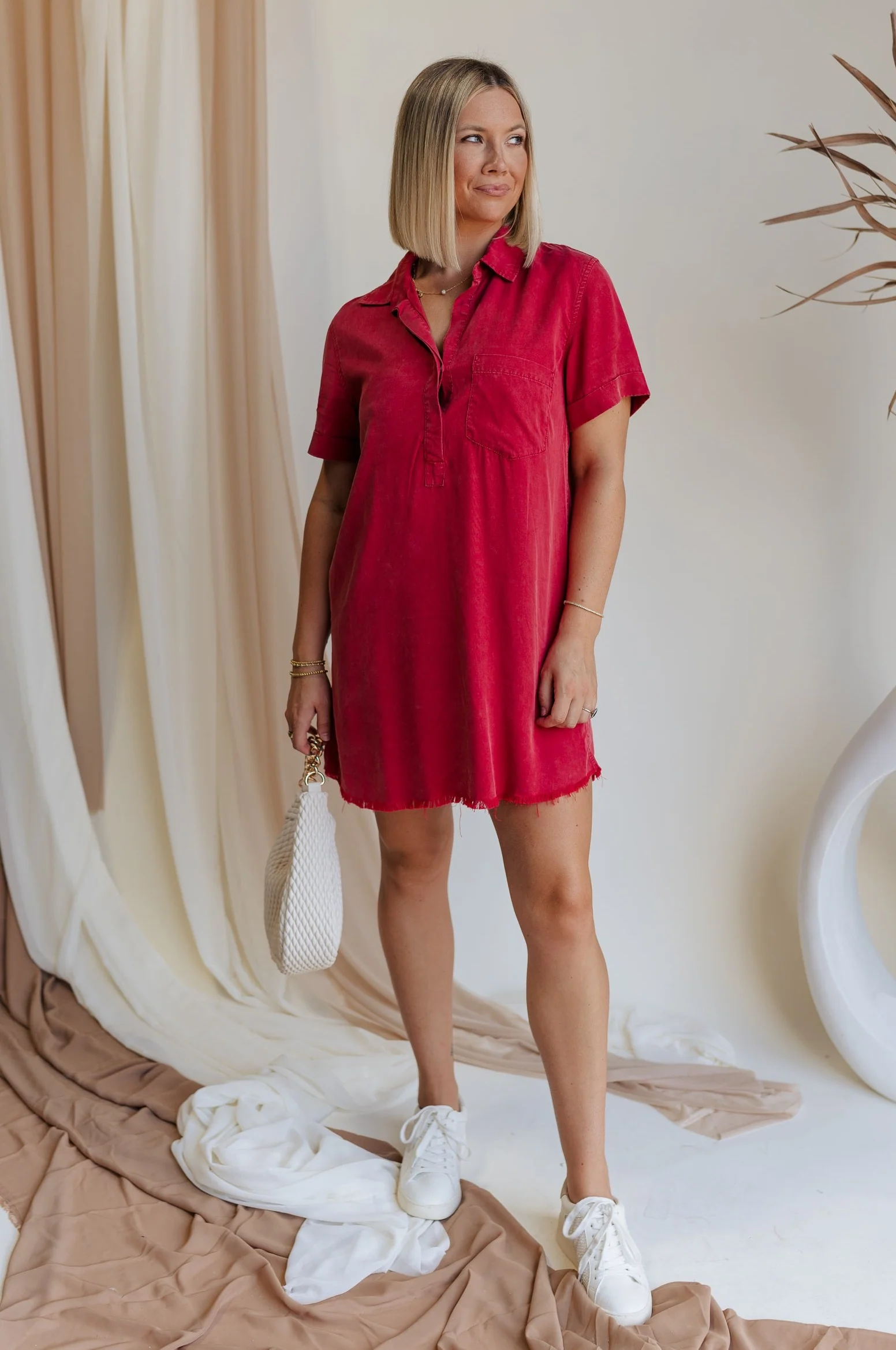 Hailey Crimson Red Mini Dress