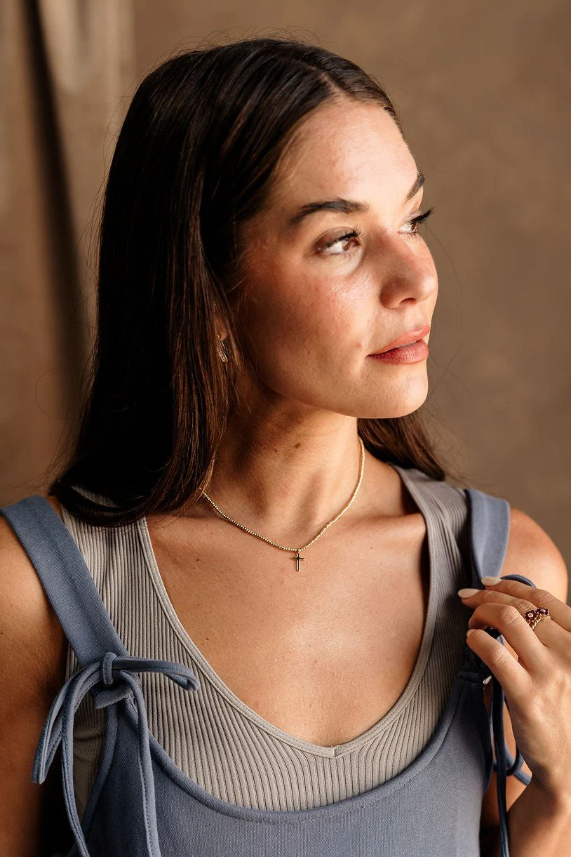 Hallie Gold Dipped Cross Necklace