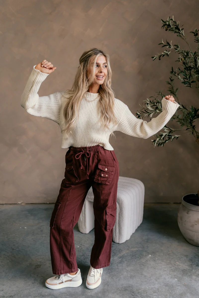 Hannah Cream Ribbed Sweater - Image 3