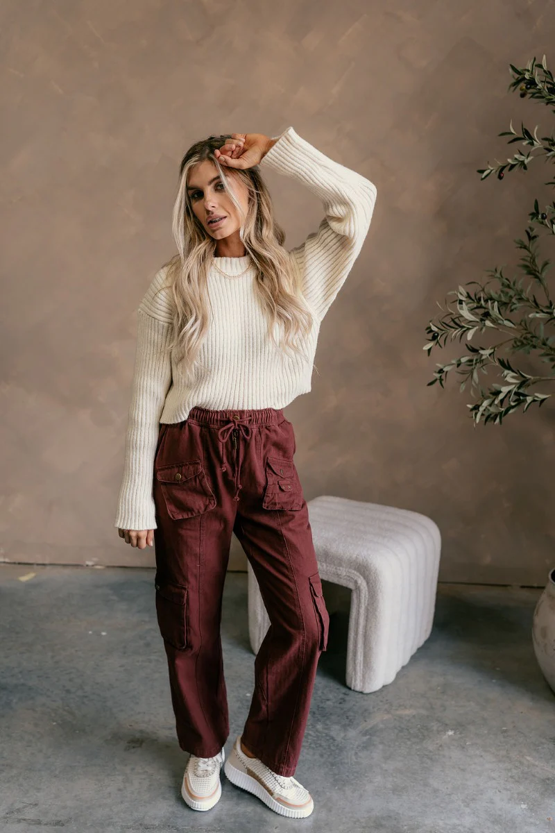 Hannah Cream Ribbed Sweater - Image 4