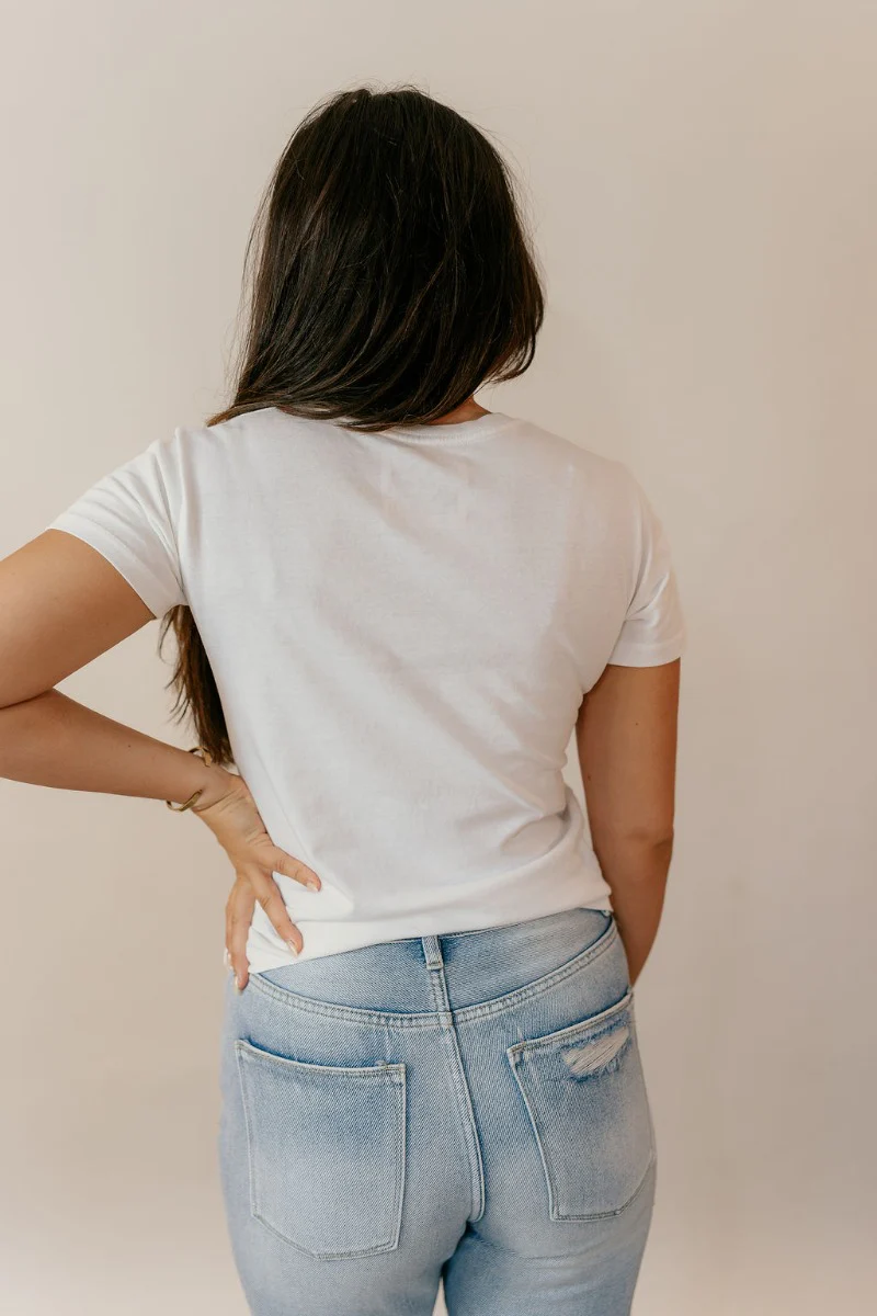 Hannah Off White Short Sleeve Pocket Tee - Image 3