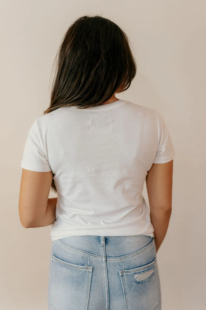 Hannah Off White Short Sleeve Pocket Tee - Image 4