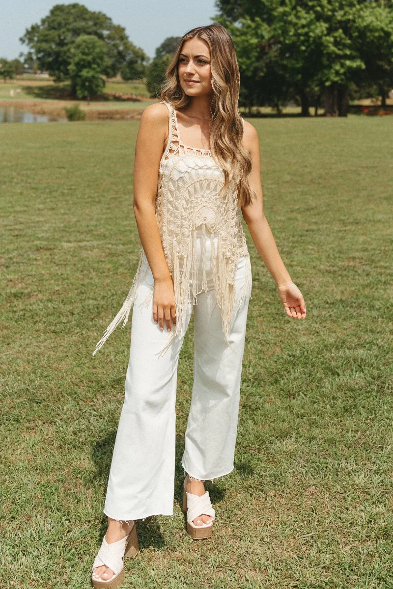 Happy and Free Crochet Tank