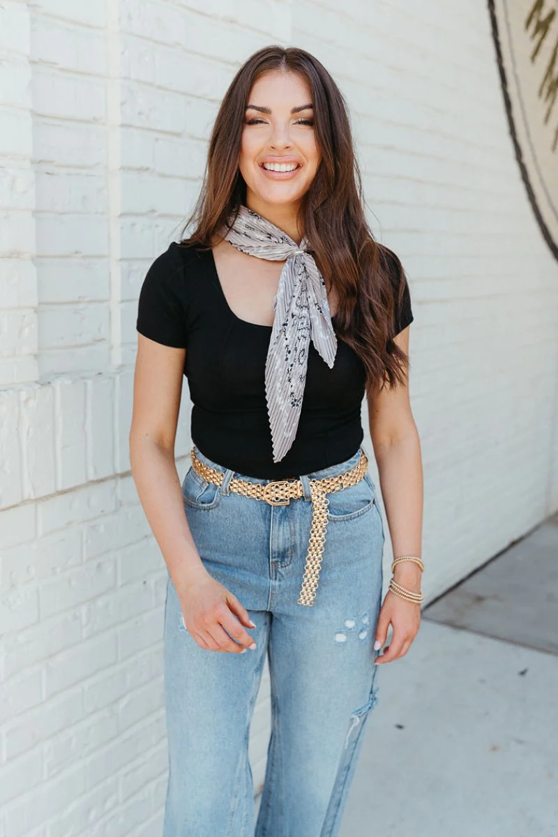 Happy and Free Scarf in Grey - Image 2