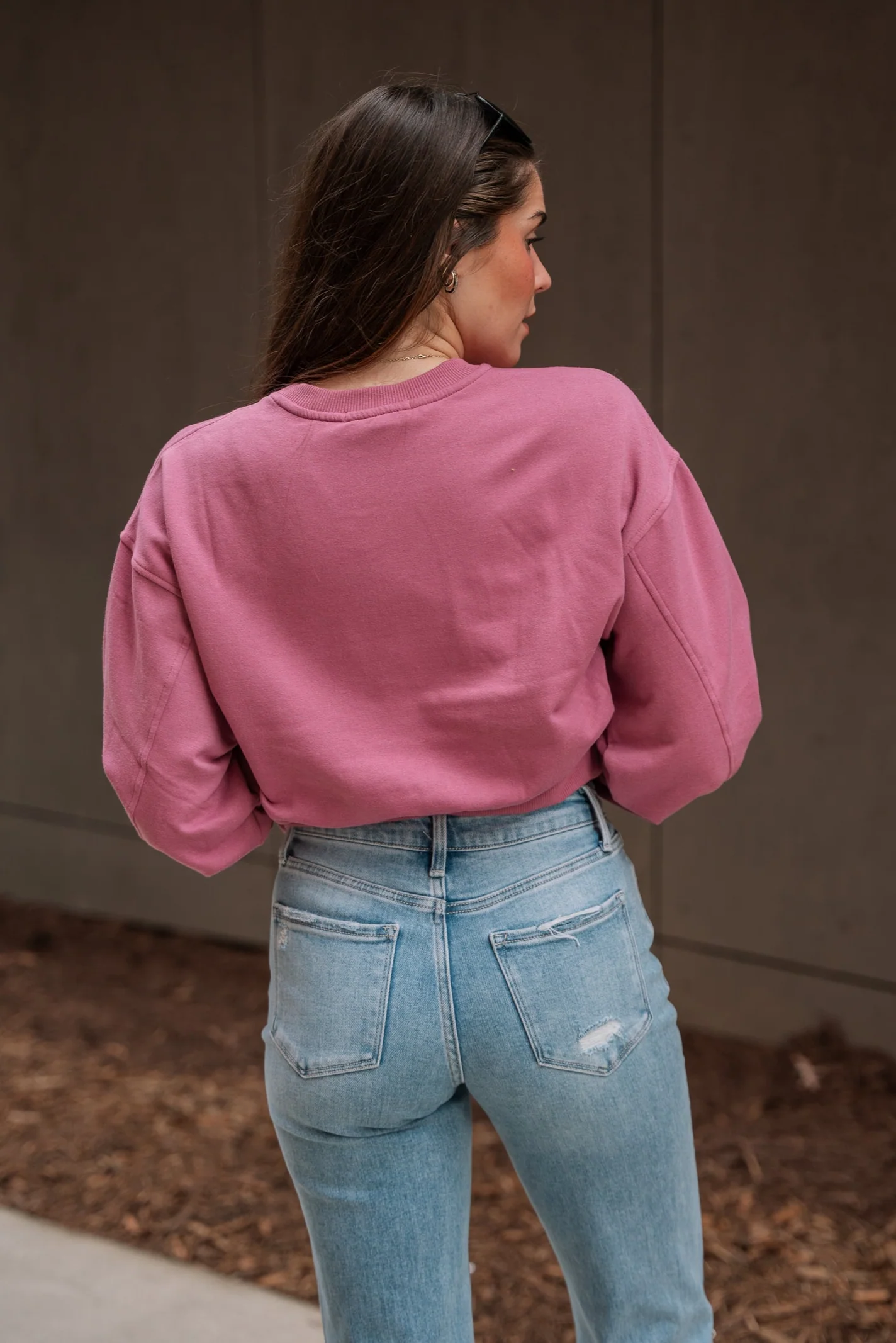 Harley Ash Rose Cropped Long Sleeve Sweatshirt - Image 4
