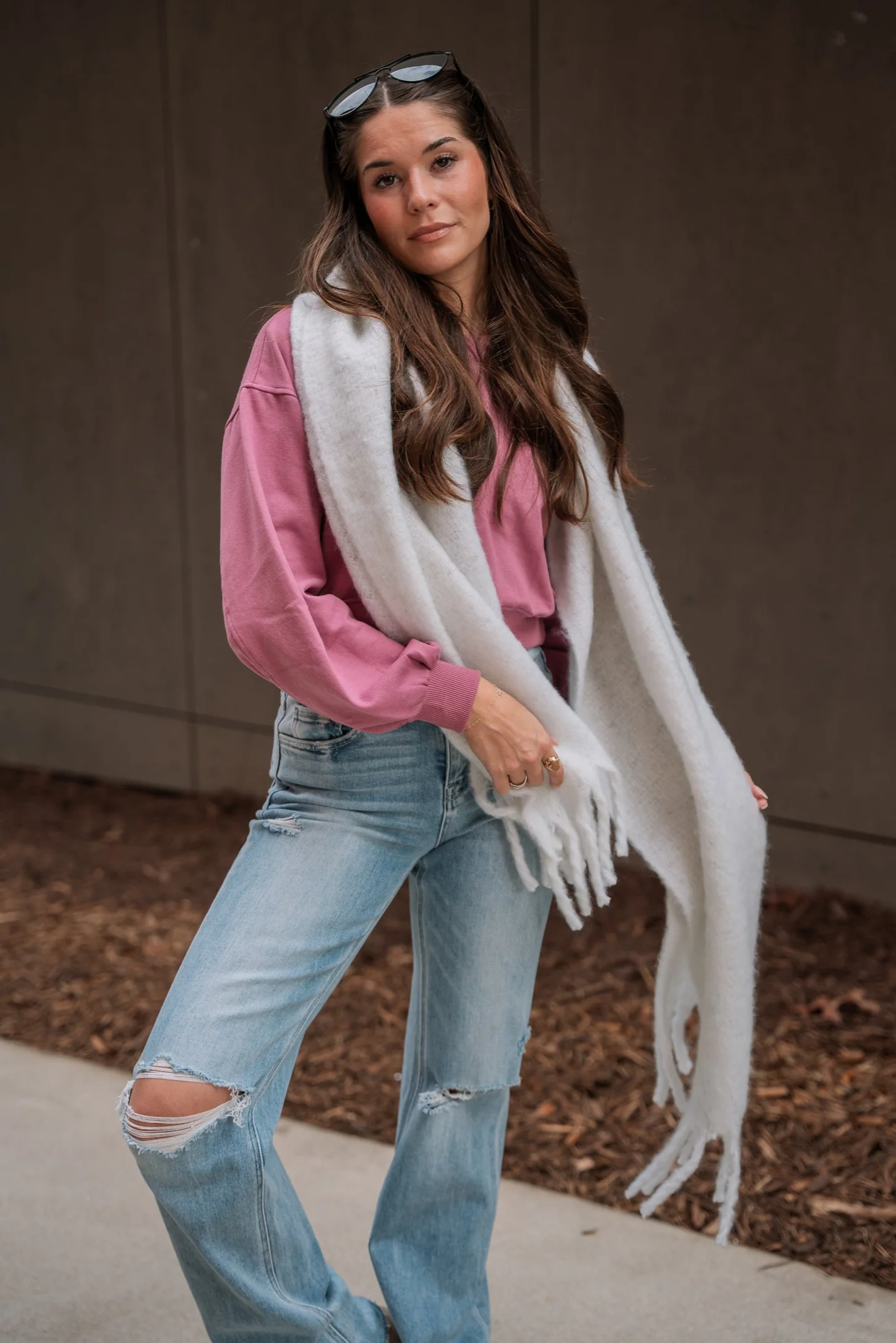 Harley Ash Rose Cropped Long Sleeve Sweatshirt - Image 5