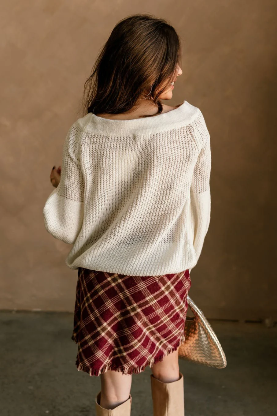 Harmony Ivory Knit Long Sleeve Sweater - Image 5