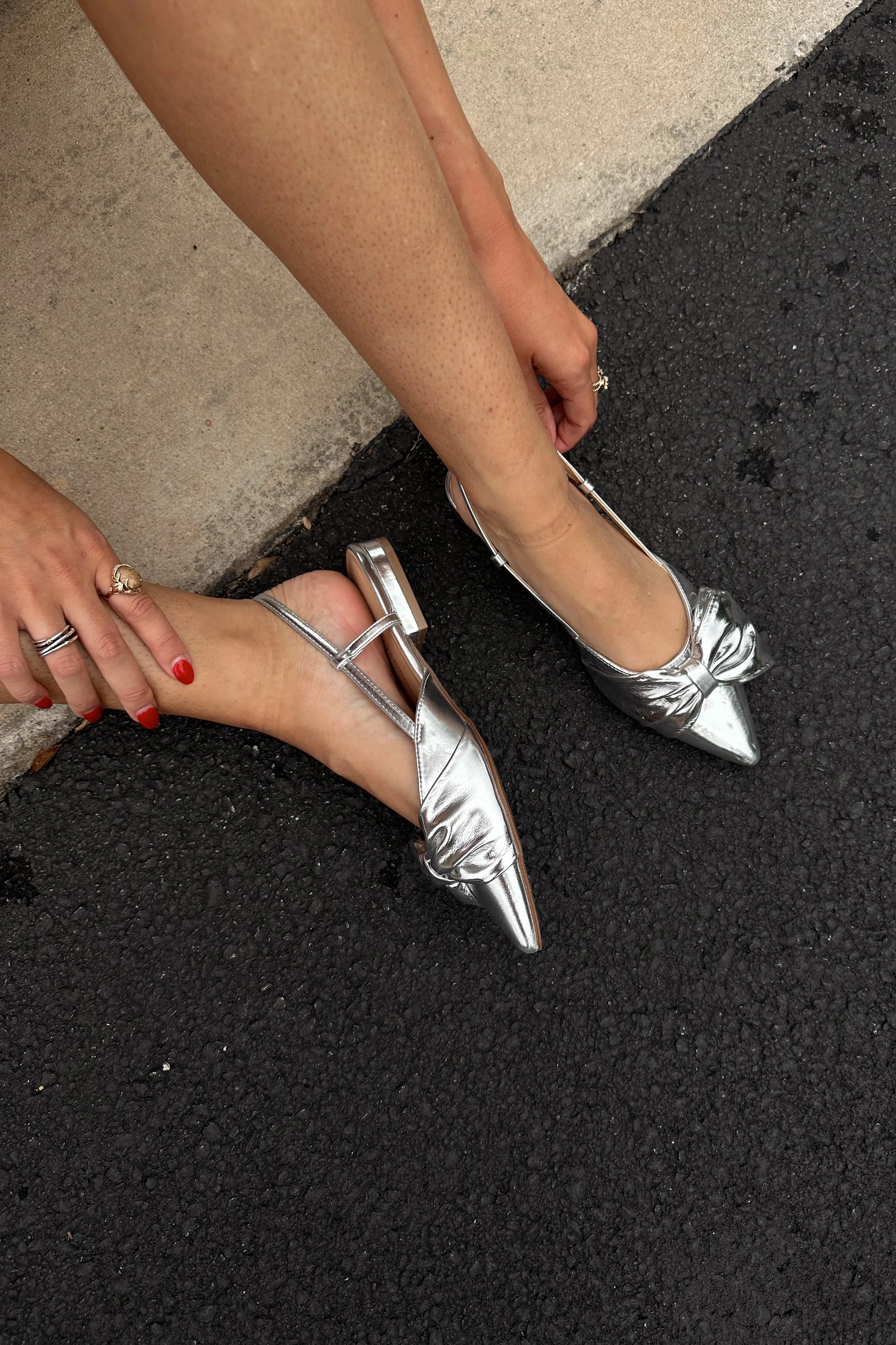 Chinese Laundry Harmony Silver Bow Slingback Flat - Image 2
