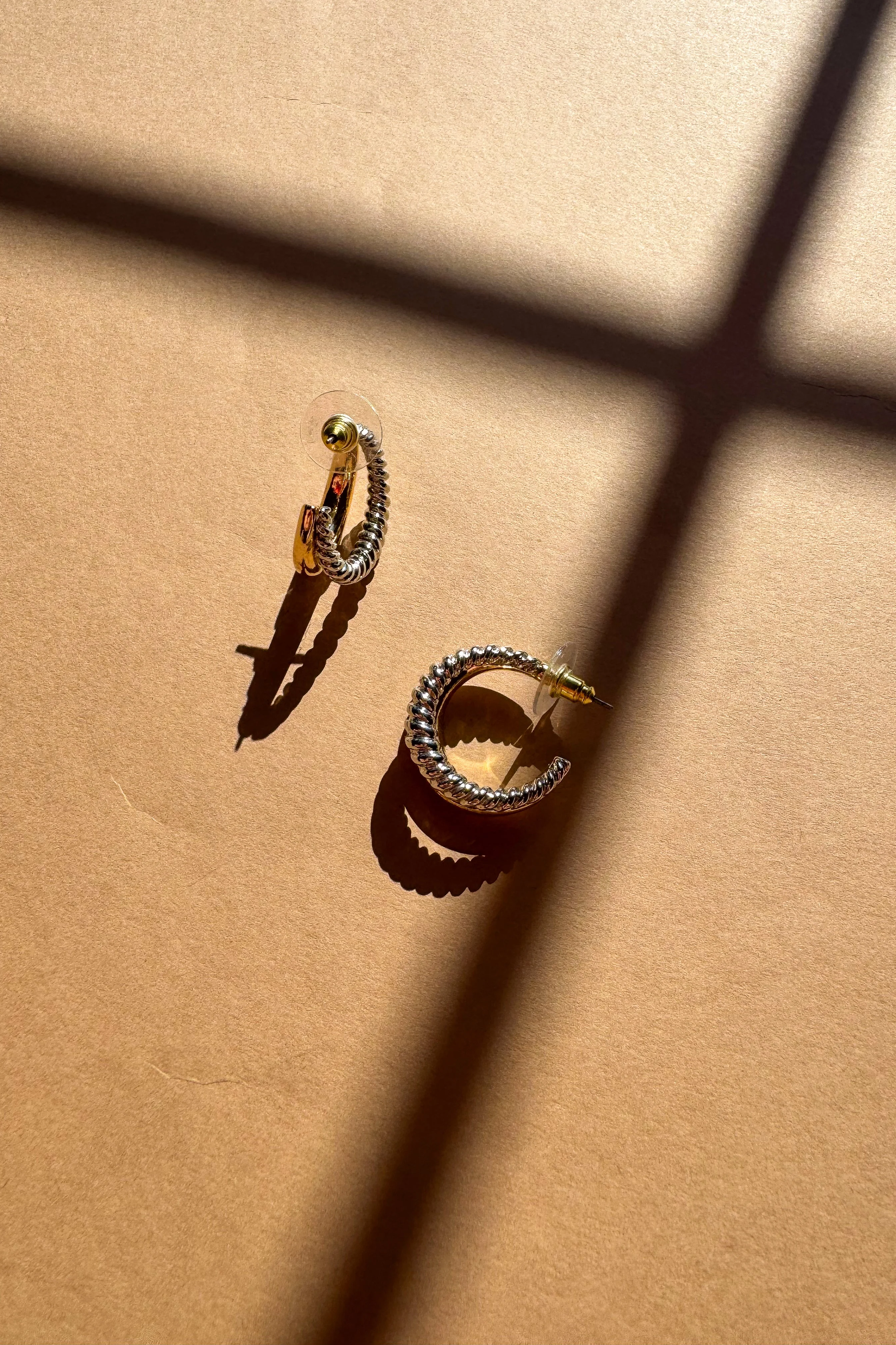 Harmony Silver & Gold Hoop Earrings