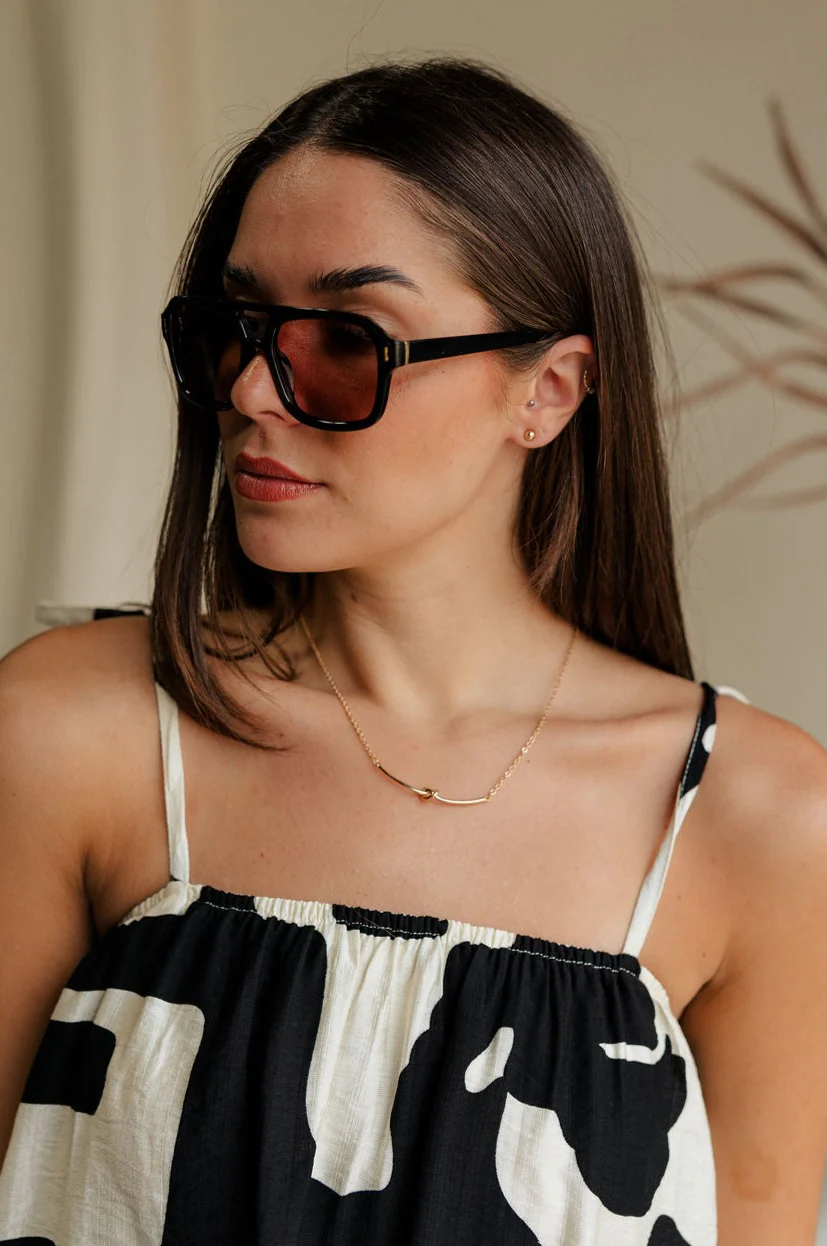 Haven Gold Tie Knot Bar Necklace - Image 3