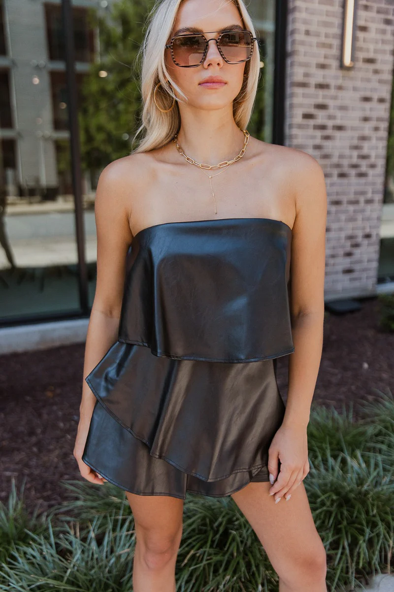 Heartbreaker Faux-Leather Romper - Image 2