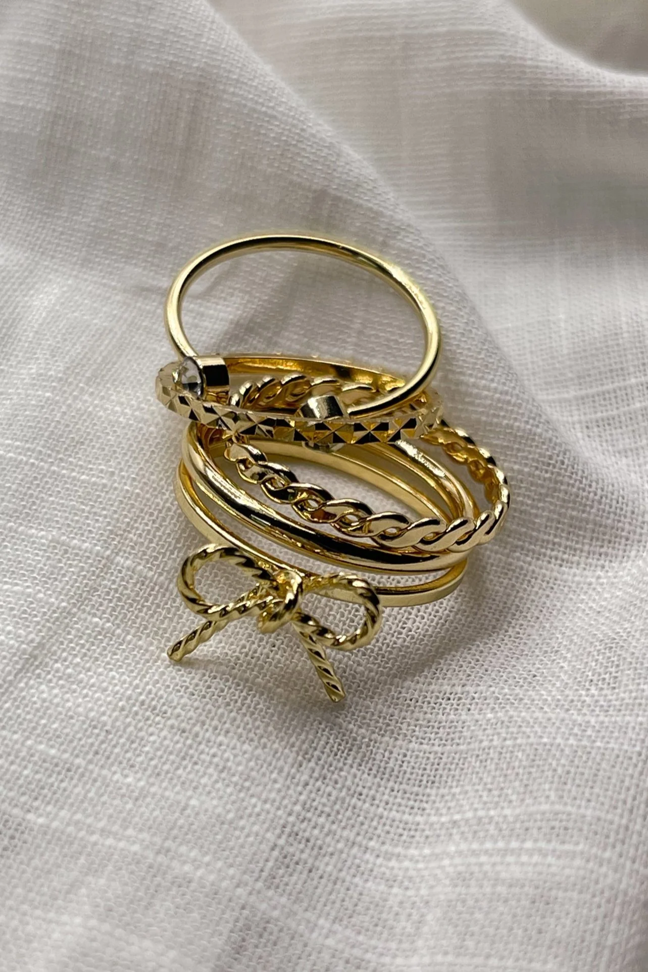 Heather Gold Bow Ring Set - Image 2