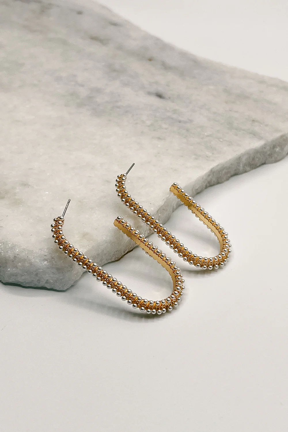 Hope Gold and Pearl Scooped Hoops