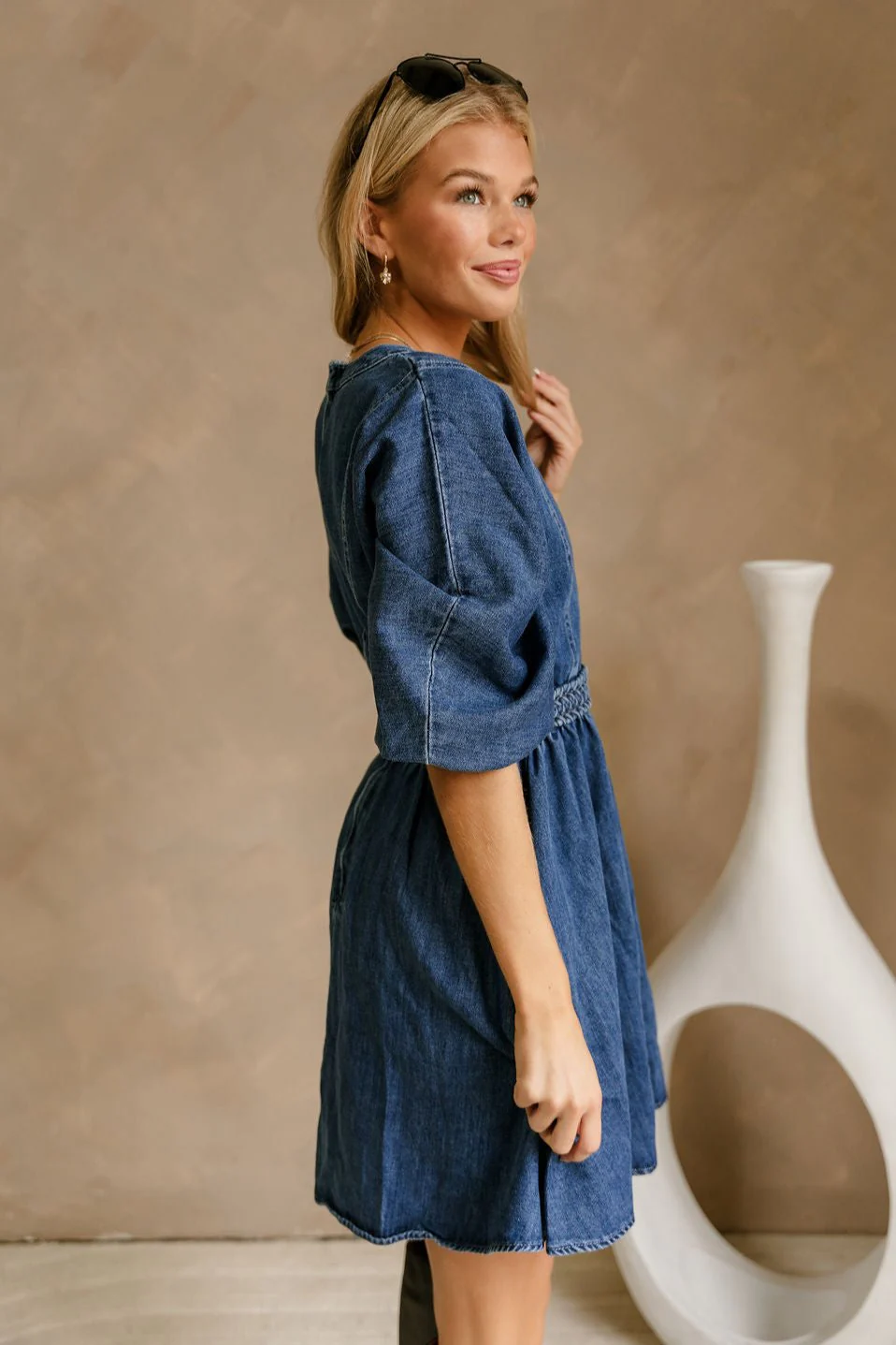 Haven Denim Braided Waist Mini Dress - Image 10