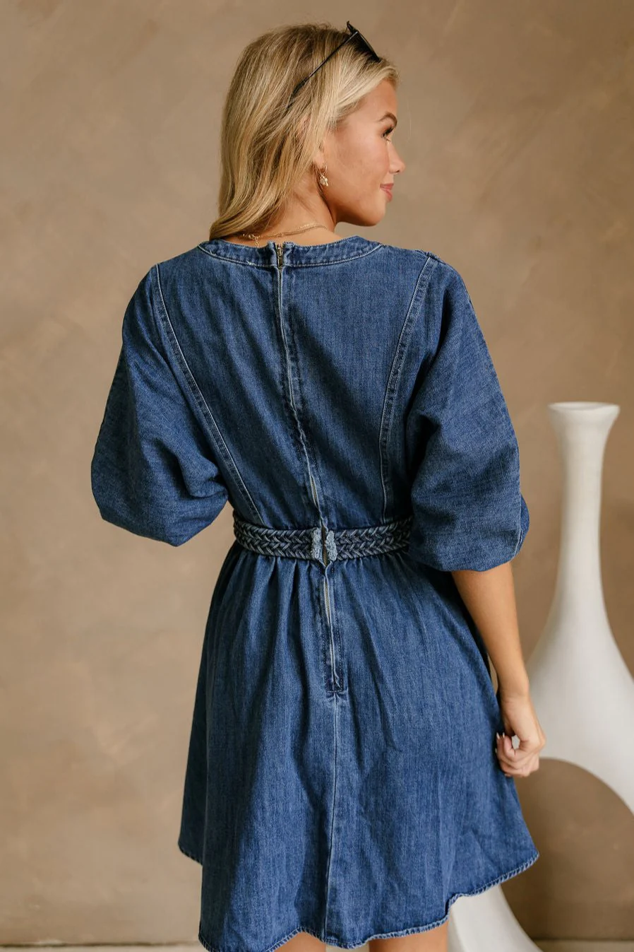 Haven Denim Braided Waist Mini Dress - Image 11