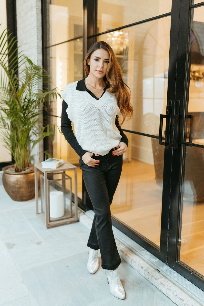Impress Me Sweater Vest in Ivory - Image 3