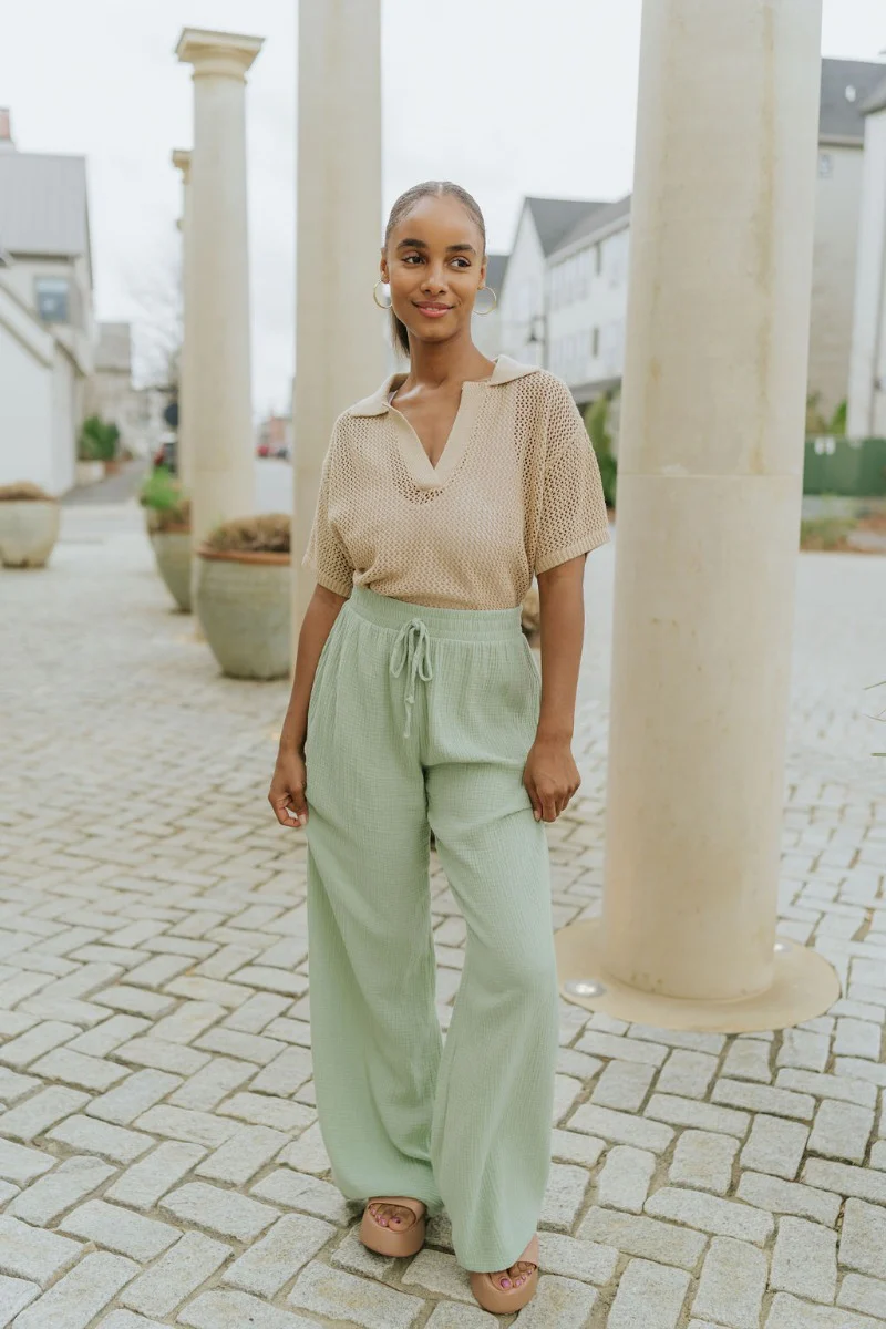 In Paradise Pants in Sage - Image 2