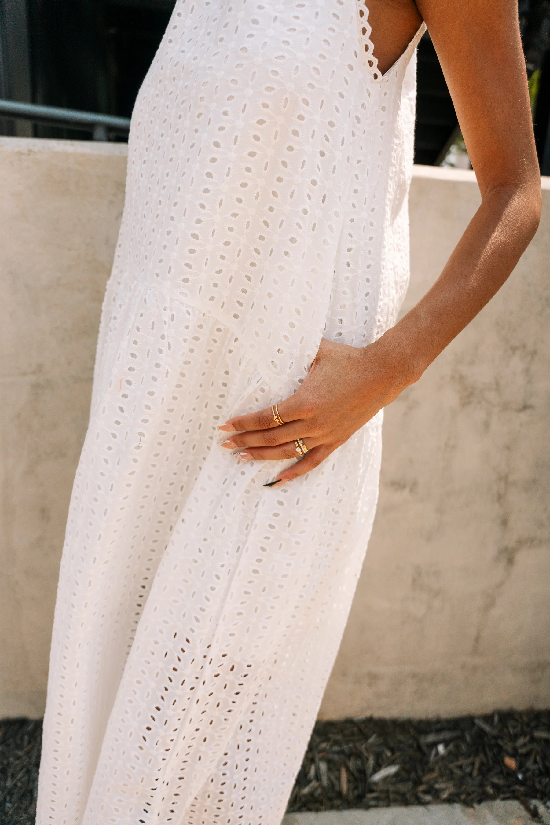 Indie White Eyelet Midi Dress - Image 8