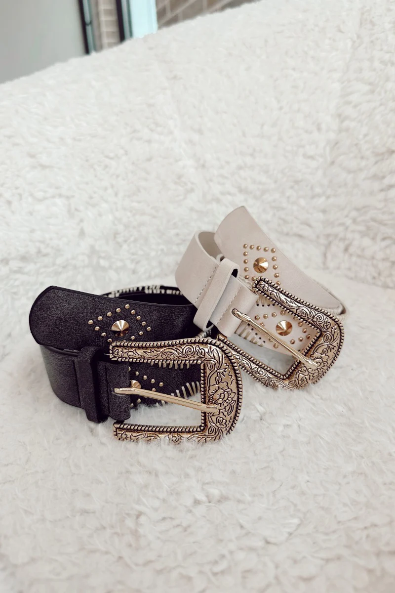 Indy Black Western Adjustable Belt - Image 3