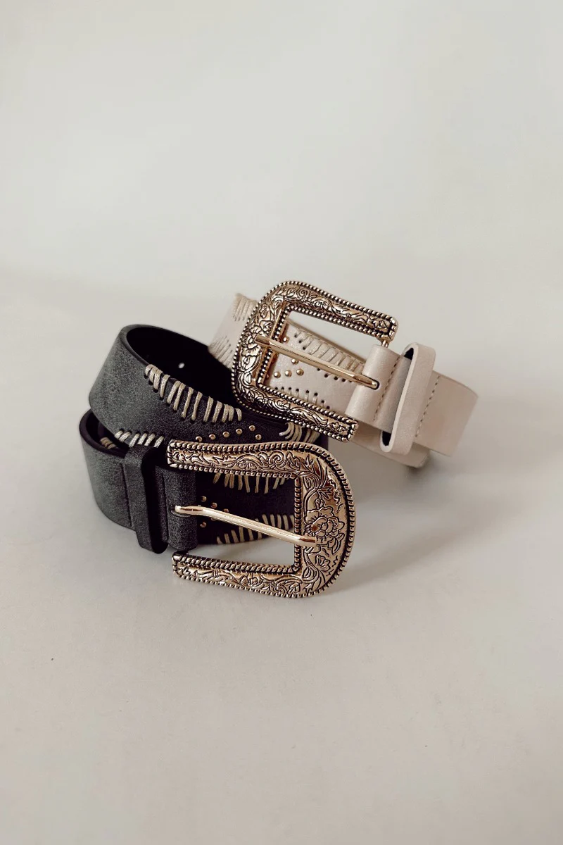 Indy Ivory Western Adjustable Belt - Image 2