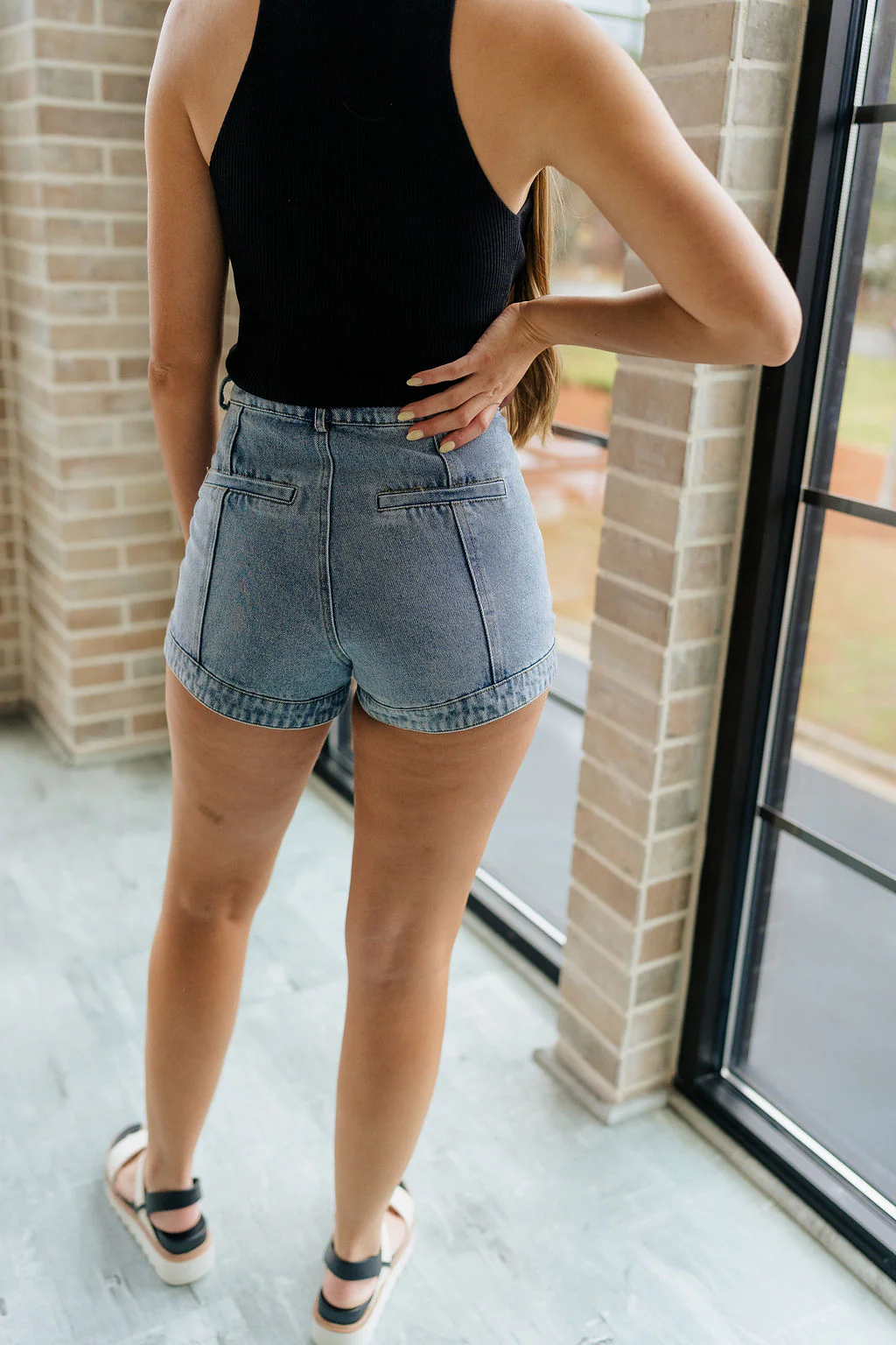 Nicole Denim Wash Shorts - Image 6