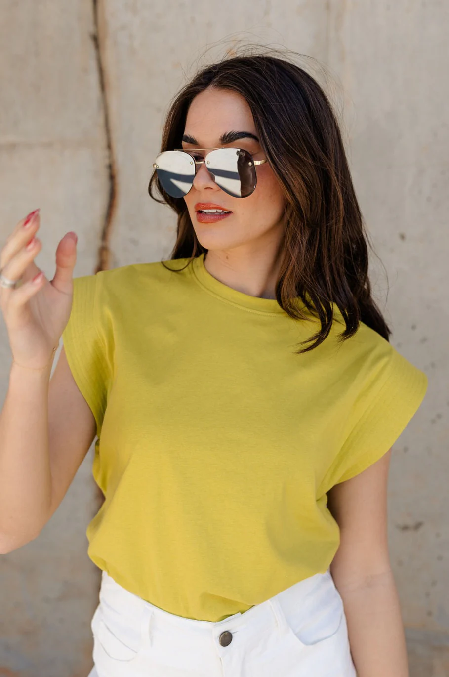 Iris Chartreuse Sleeveless Top - Image 5