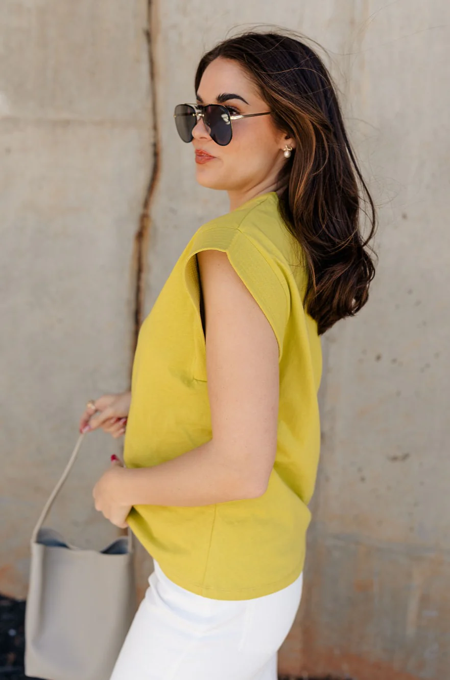 Iris Chartreuse Sleeveless Top - Image 6