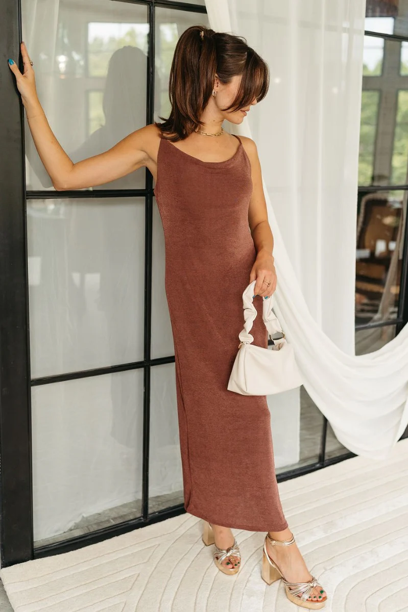 Isabel Brown Cowl Neck Midi Dress - Image 2