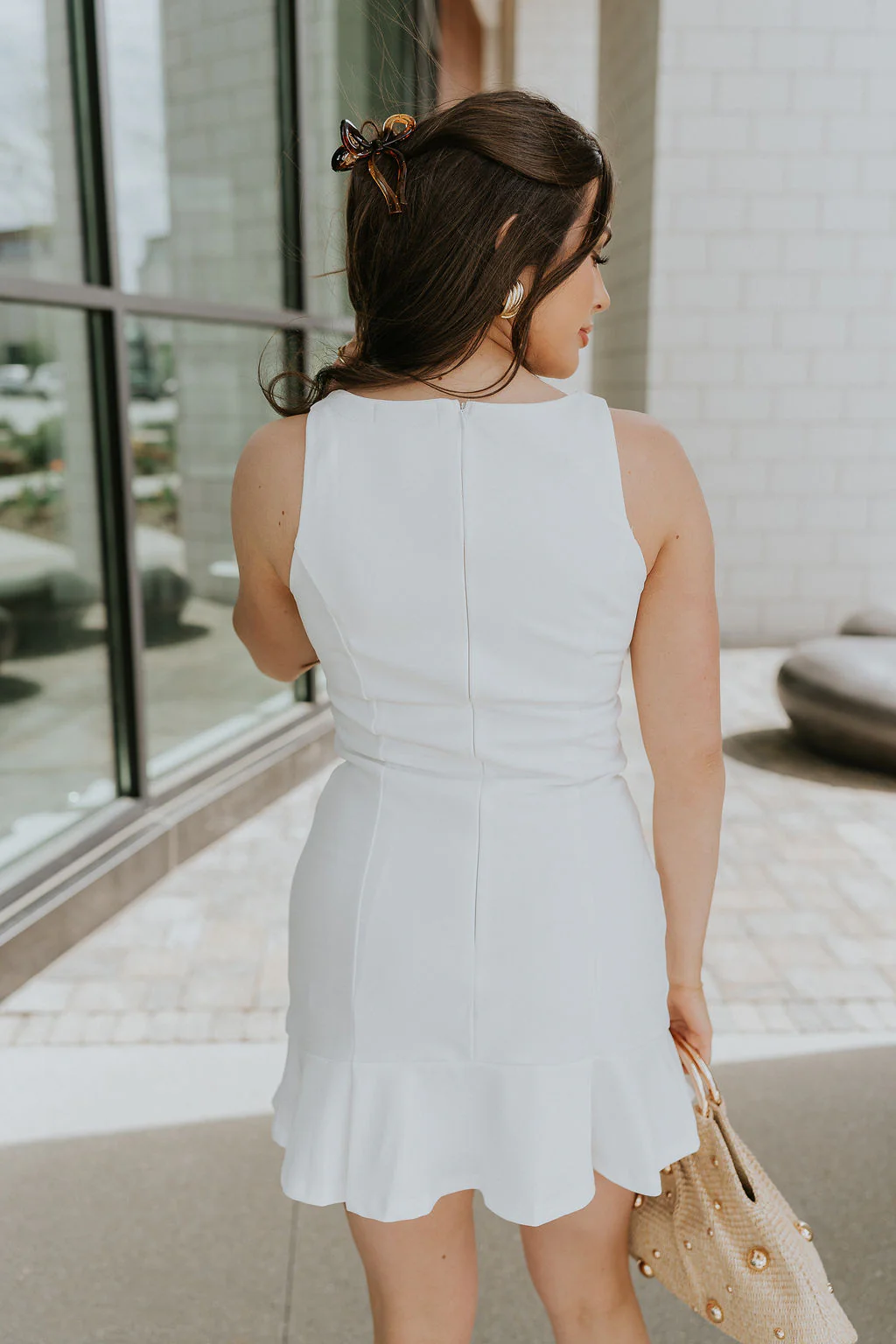 Isabel White Sleeveless Mini Dress - Image 4