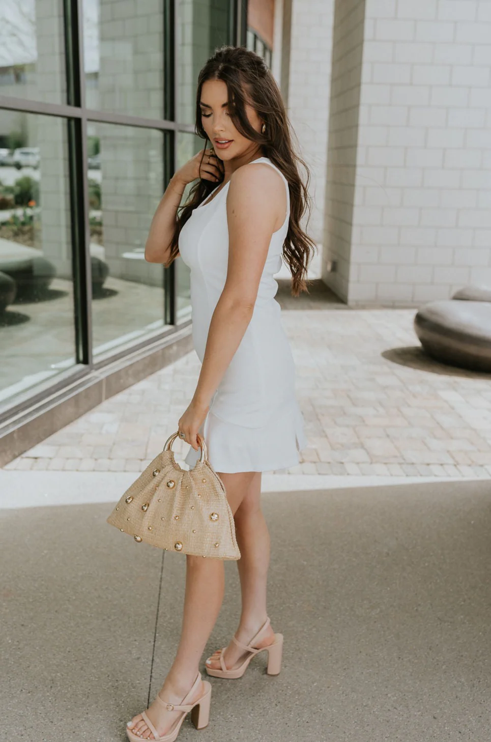 Isabel White Sleeveless Mini Dress - Image 7