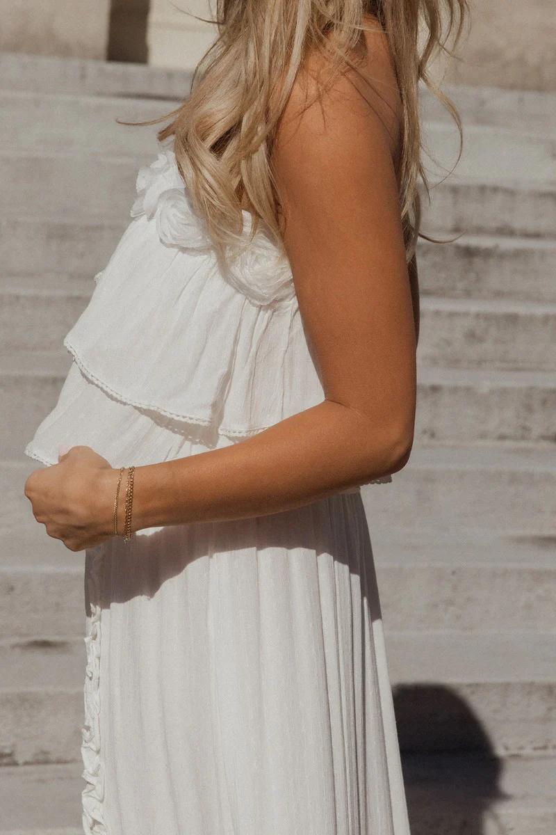 Isla Off White Rose Strapless Top - Image 3