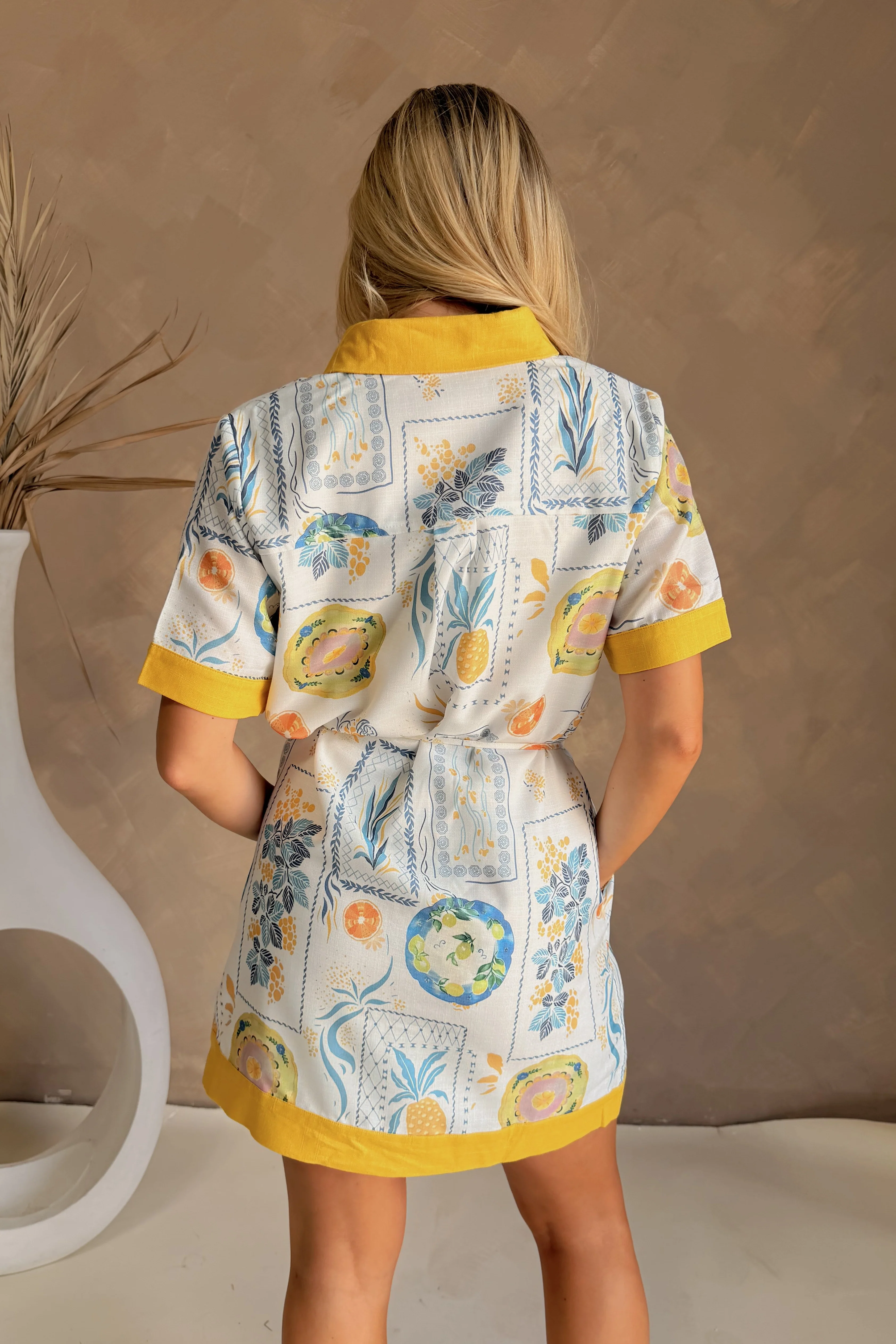 Isla Tropical Fruit Print Mini Dress - Image 4