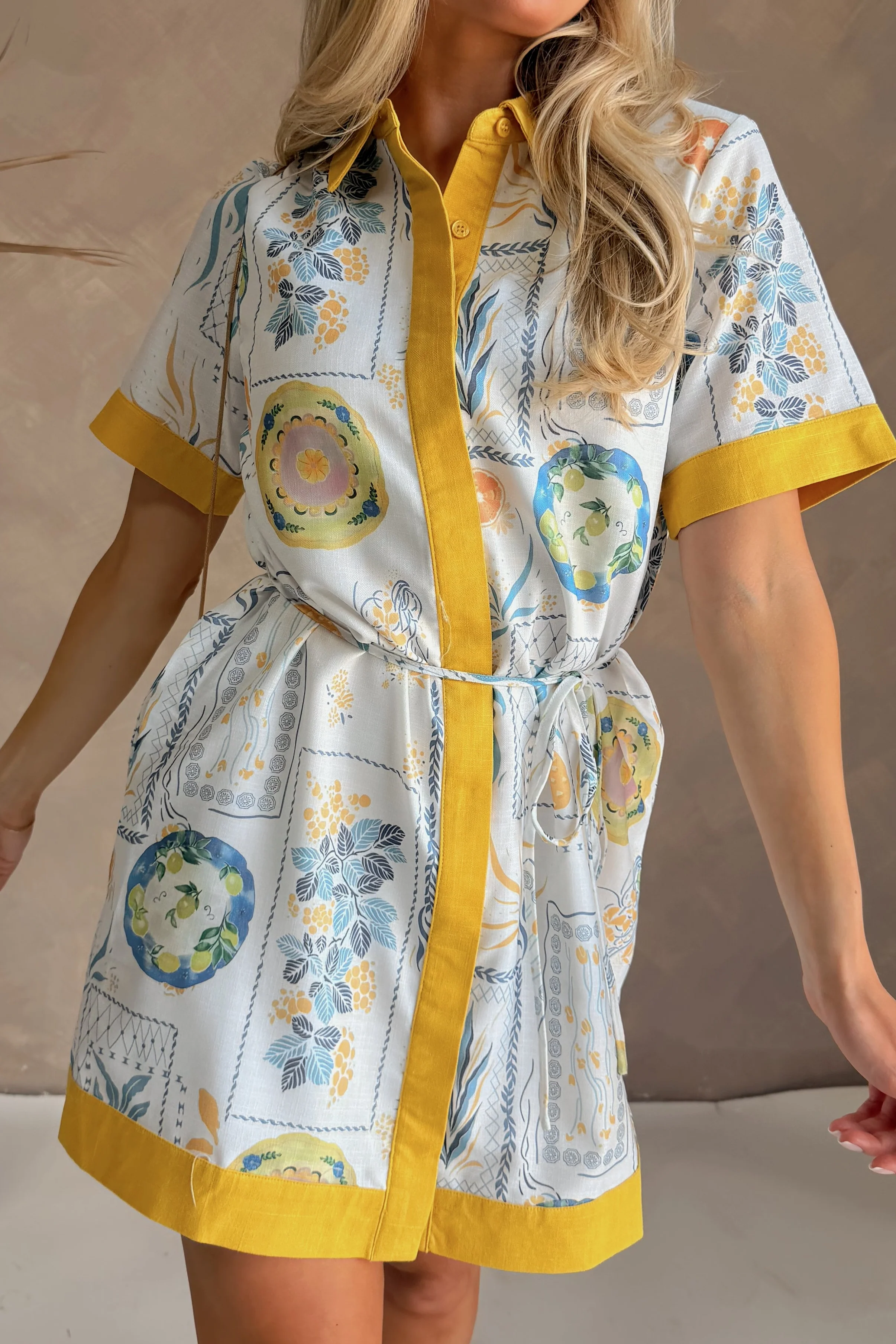 Isla Tropical Fruit Print Mini Dress - Image 9