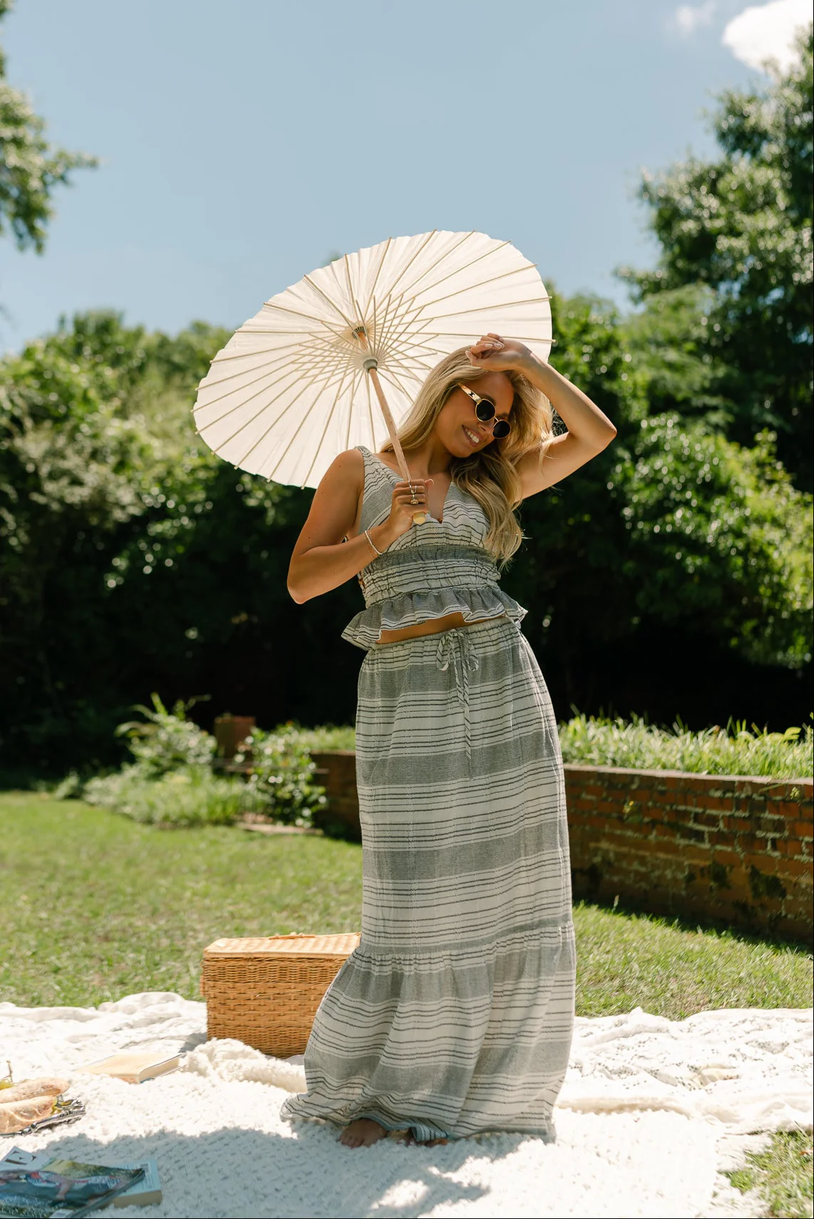 Isla Vista Striped Drawstring Maxi Skirt - Image 6
