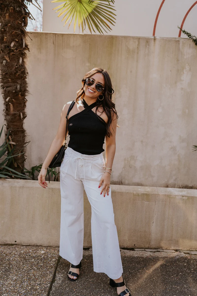 Isla White Pleated Pants - Image 3