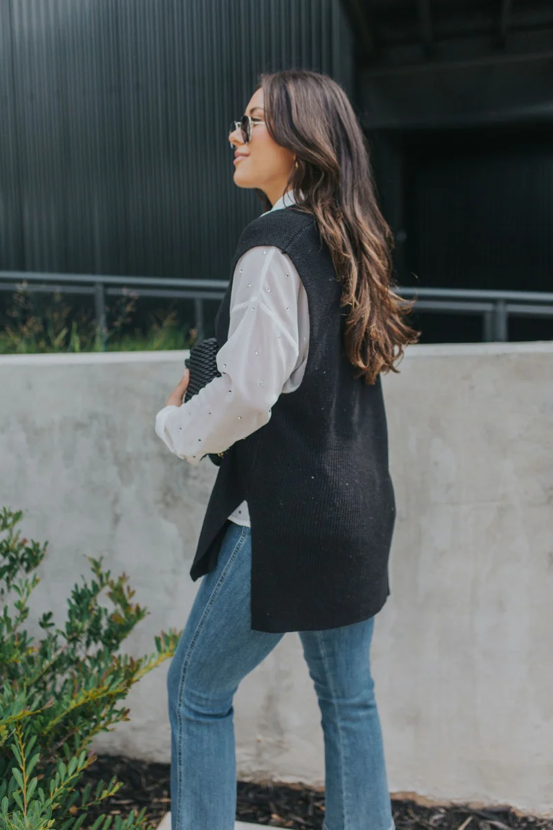 It's Show Time Vest in Black - Image 5