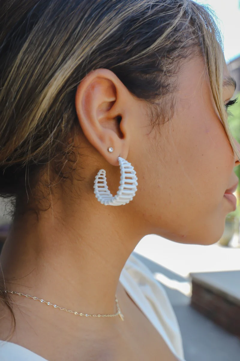 It's Simple Earring in White