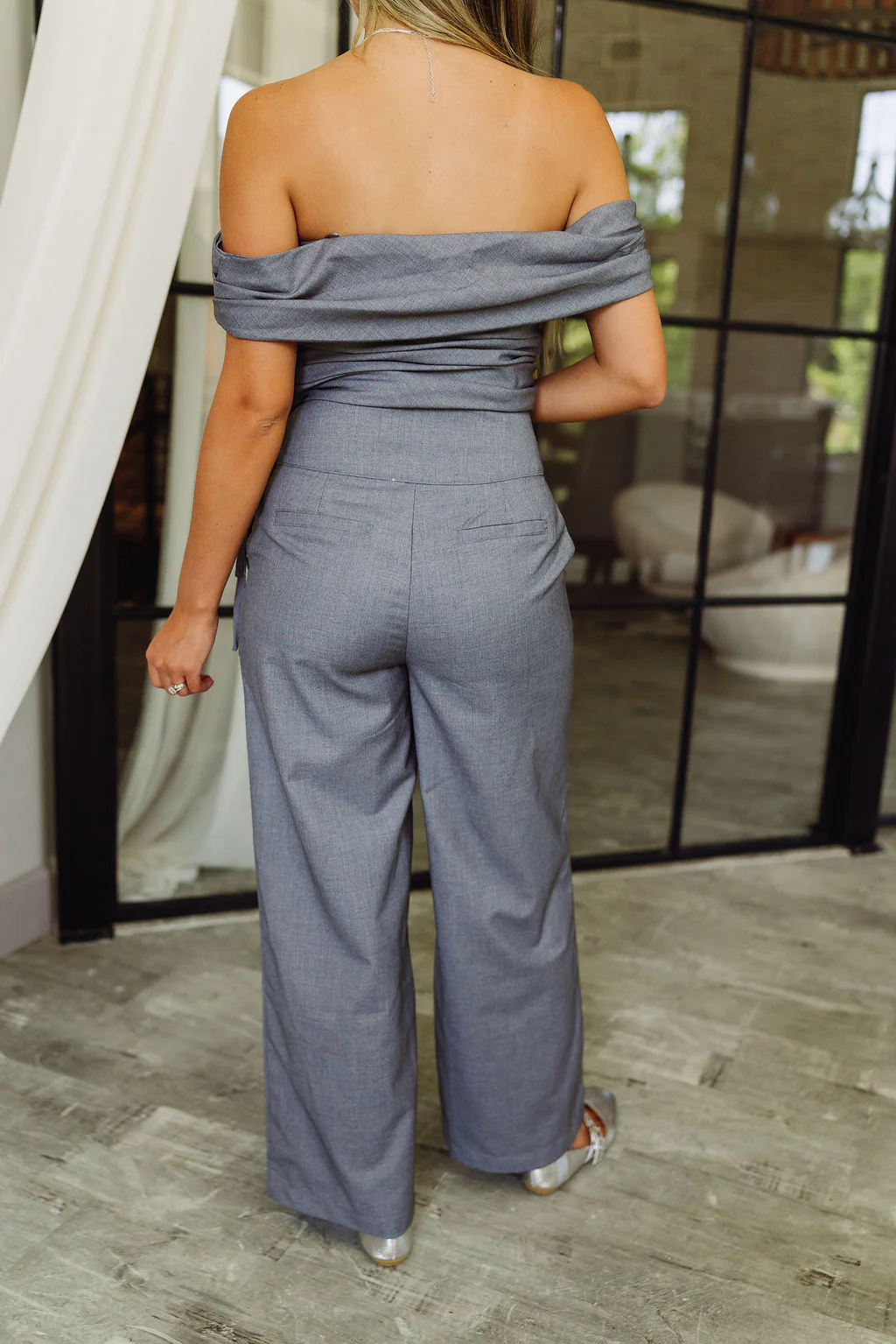 Jacqueline Grey Wide Leg Pants - Image 5