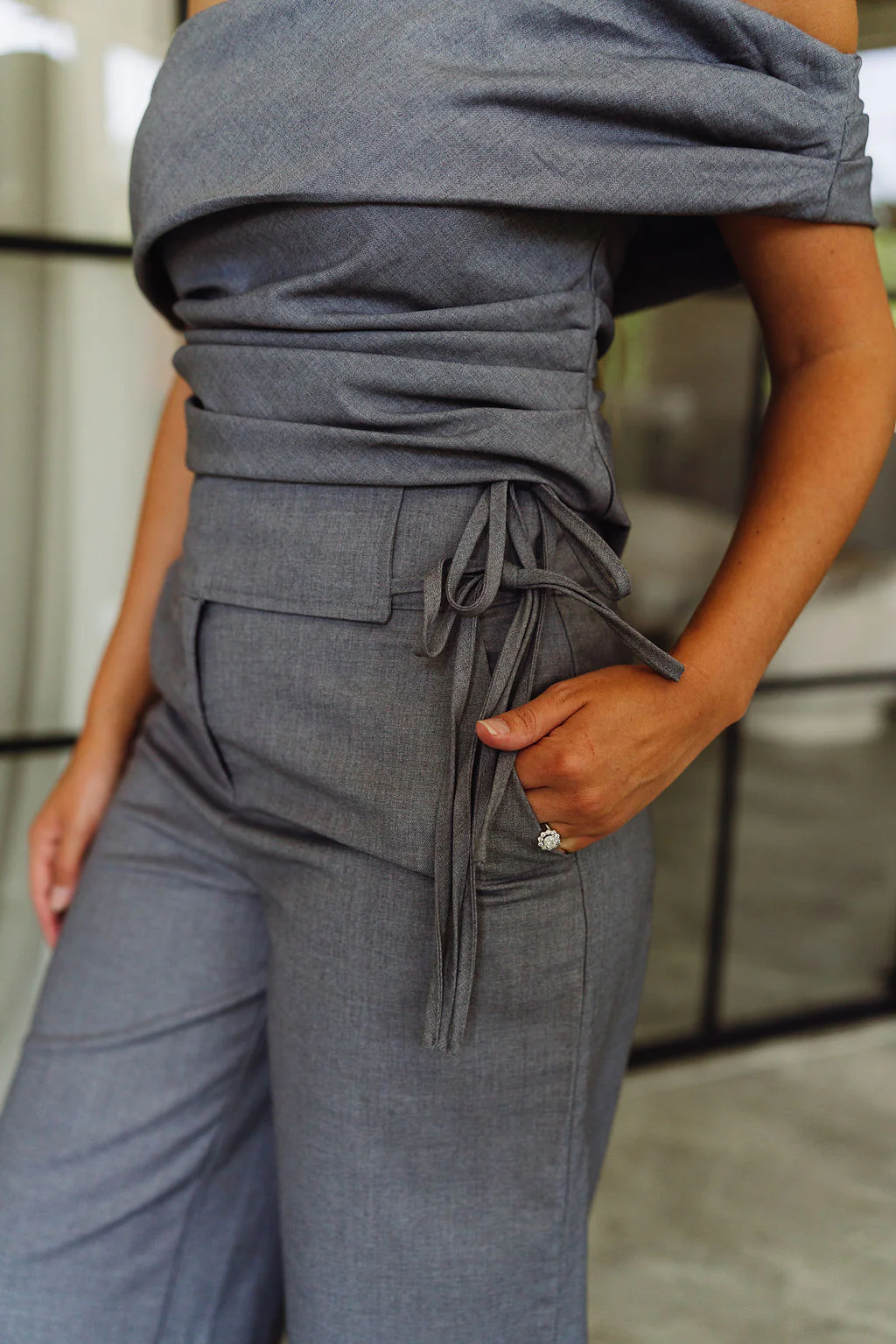Jacqueline Grey Wide Leg Pants - Image 6