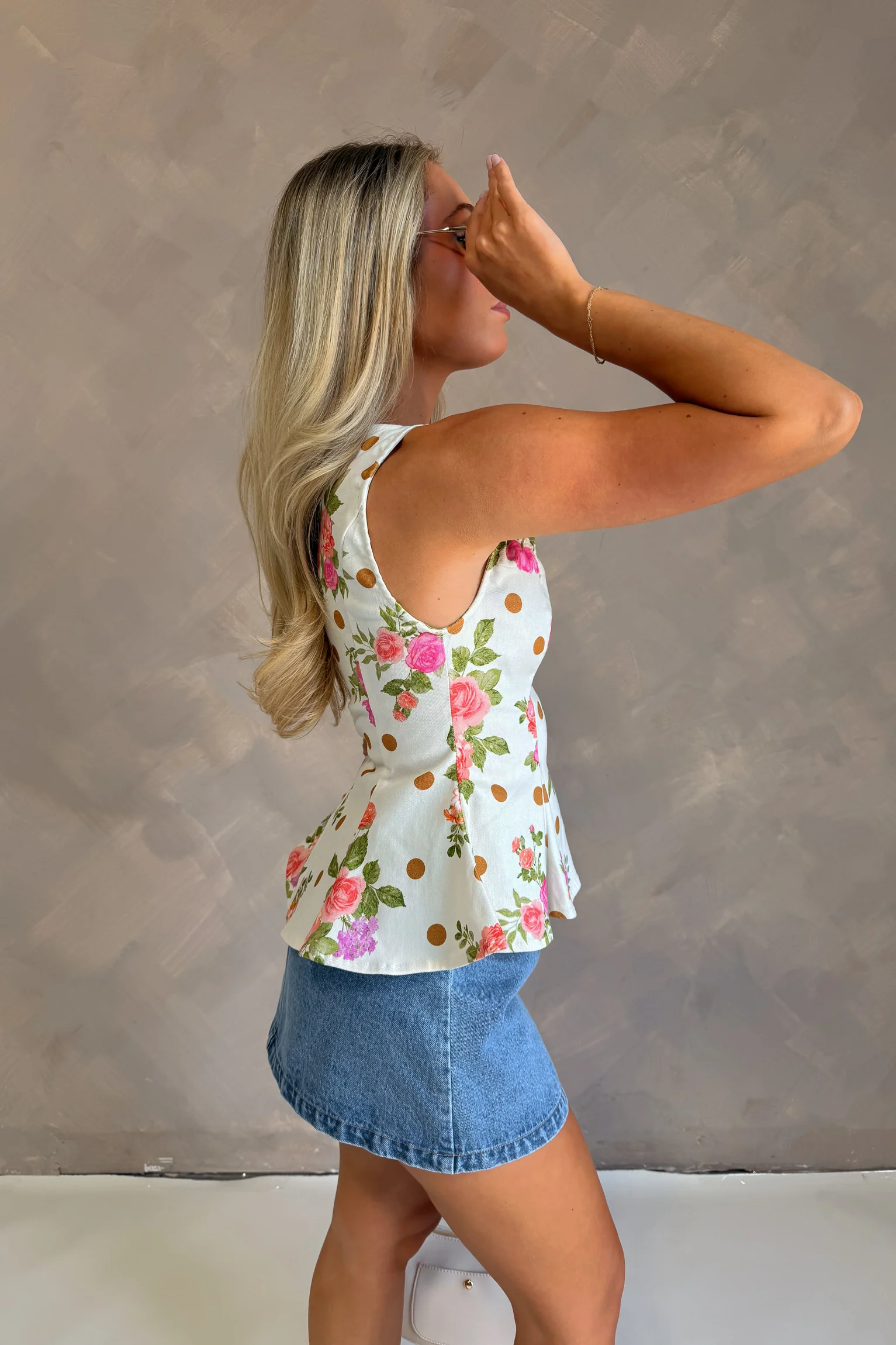 Jade Ivory Multi Floral & Polka Dot Tank - Image 2