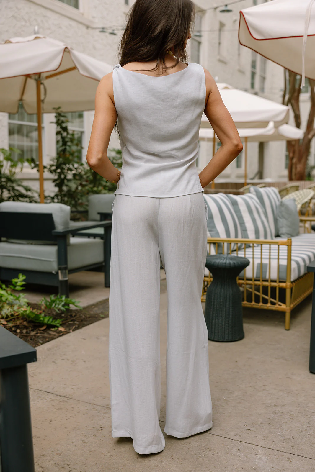 Jade Light Grey Wide Leg Pants - Image 5