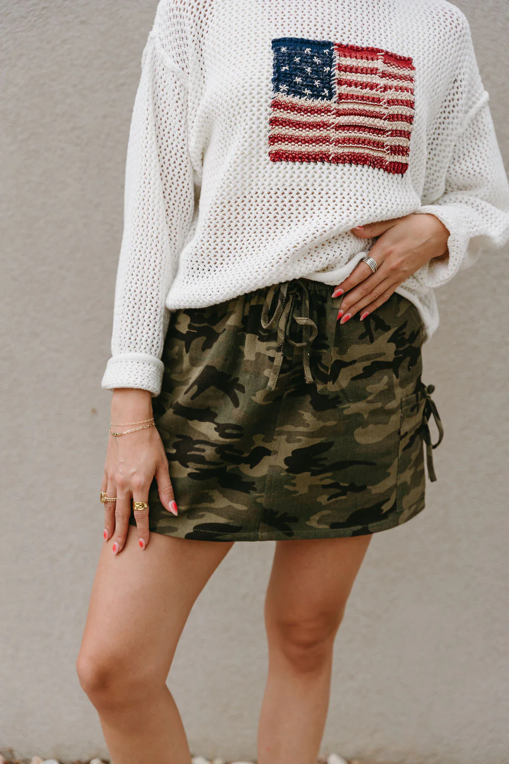 Jade Olive Camo Cargo Mini Skirt - Image 5