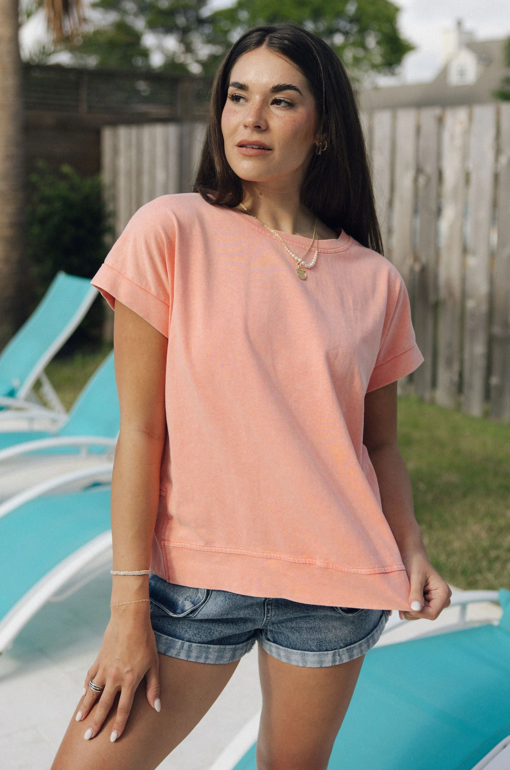 Jane Peach Short Sleeve Top - Image 2